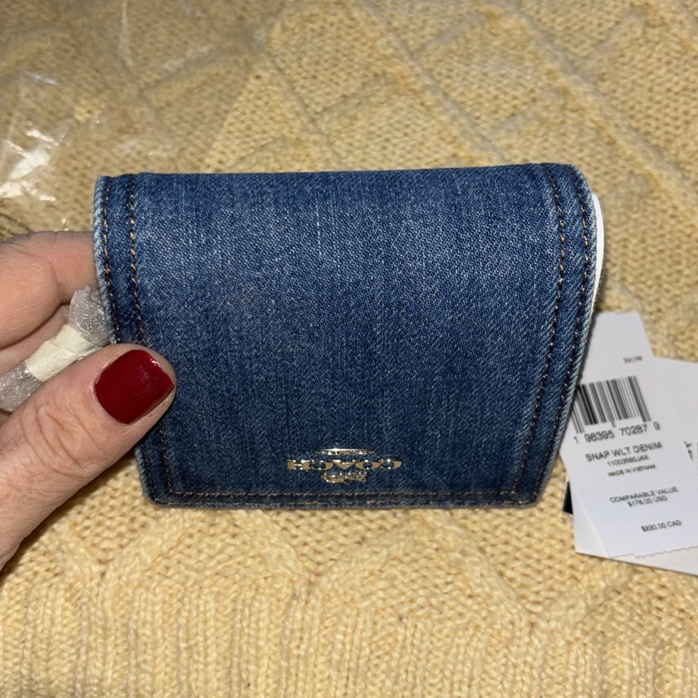 Coach 🆕 Denim Blue Compact Wallet sold out online